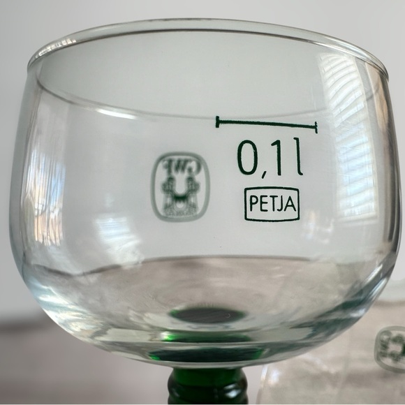 2 Vintage German GWF Franken Goblets With Green Beehive Stem - Rare Find - Picture 4 of 4